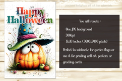 Halloween Garden Flag, Happy Halloween Silly Pumpkin Flag d6 Product Image 2