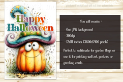 Halloween Garden Flag, Happy Halloween Silly Pumpkin Flag d8 Product Image 2