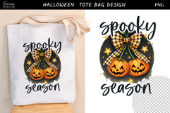 Sweet and Spooky Cherry, Pumpkin Tote Bag Sublimation PNG Product Image 1