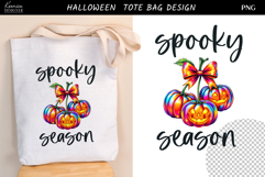 Iridescent Sweet and Spooky Cherry, Pumpkin Tote Bag Product Image 1