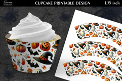 Printable Funny Halloween Cupcake Wrapper Product Image 1