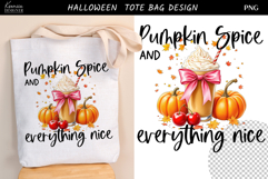 Pumpkin Spice Fall Tote Bag Sublimation Design Product Image 1
