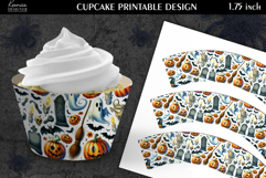 Printable Funny Halloween Cupcake Wrapper Product Image 1
