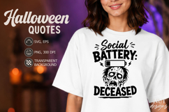 Sarcastic quotes Funny Halloween SVG Social Battery Deceased Product Image 1