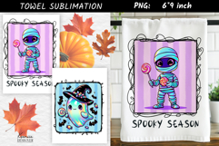 Rainbow Ghost with Witch Hat|Spooky Season Towel PNG Product Image 1