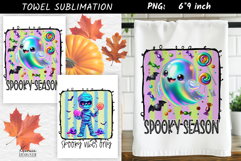 Rainbow Iridescent Ghost |Spooky Season Towel PNG Product Image 1