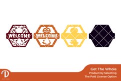 Round Halloween Door Sign with Ghost and Pumpkin SVG Product Image 3