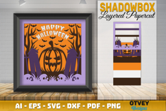 Halloween Scene 3D Shadow Box Layered Papercut SVG Product Image 2