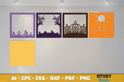 Halloween Scene 3D Shadow Box Layered Papercut SVG Product Image 3
