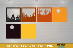 Halloween Scene 3D Shadow Box Layered Papercut SVG Product Image 3
