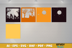Halloween Scene 3D Shadow Box Layered Papercut SVG Product Image 3