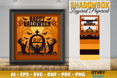Halloween Scene 3D Shadow Box Layered Papercut SVG Product Image 2