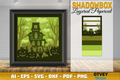 Halloween Scene 3D Shadow Box Layered Papercut SVG Product Image 2