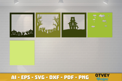 Halloween Scene 3D Shadow Box Layered Papercut SVG Product Image 3