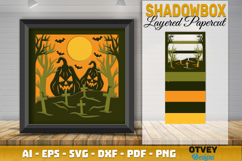 Halloween Scene 3D Shadow Box Layered Papercut SVG Product Image 2