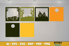 Halloween Scene 3D Shadow Box Layered Papercut SVG Product Image 3