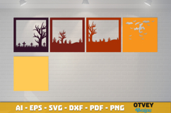 Halloween Scene 3D Shadow Box Layered Papercut SVG Product Image 3