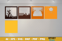 Halloween Scene 3D Shadow Box Layered Papercut SVG Product Image 3