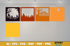 Halloween Scene 3D Shadow Box Layered Papercut SVG Product Image 3