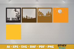 Halloween Scene 3D Shadow Box Layered Papercut SVG Product Image 3