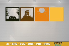 Halloween Scene 3D Shadow Box Layered Papercut SVG Product Image 3