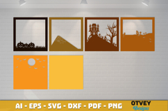 Halloween Scene 3D Shadow Box Layered Papercut SVG Product Image 3