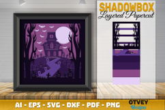 Halloween Scene 3D Shadow Box Layered Papercut SVG Product Image 2
