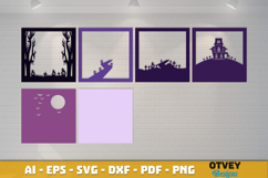 Halloween Scene 3D Shadow Box Layered Papercut SVG Product Image 3