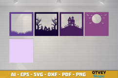 Halloween Scene 3D Shadow Box Layered Papercut SVG Product Image 3