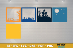 Halloween Scene 3D Shadow Box Layered Papercut SVG Product Image 3