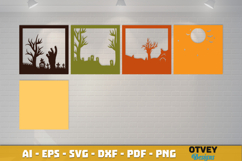 Halloween Scene 3D Shadow Box Layered Papercut SVG Product Image 3
