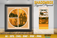 Halloween Scene 3D Shadow Box Layered Papercut SVG Product Image 2