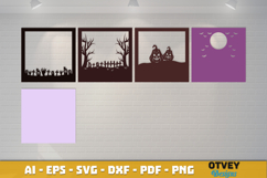 Halloween Scene 3D Shadow Box Layered Papercut SVG Product Image 3