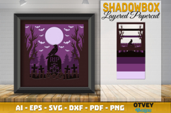 Halloween Scene 3D Shadow Box Layered Papercut SVG Product Image 2