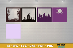 Halloween Scene 3D Shadow Box Layered Papercut SVG Product Image 3