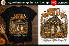 Vintage Pumpkin Halloween Sublimation, Ghost Pumpkin Farm Product Image 1