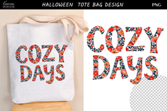 Cozy Days Tote Bag PNG | Fall Floral Design Product Image 1