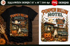 Vintage Pumpkin Halloween Sublimation, Ghost Pumpkin Farm Product Image 1