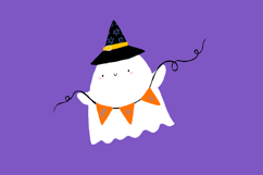 Cute Halloween Ghost Clipart - Kawaii Spooky Digital PNG Product Image 6