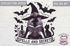 Halloween Sublimation Design Retro Vintage Spells Secrets Product Image 1