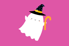 Cute Halloween Ghost Clipart - Kawaii Spooky Digital PNG Product Image 7