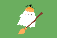 Cute Halloween Ghost Clipart - Kawaii Spooky Digital PNG Product Image 8