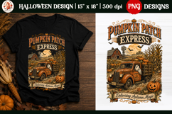 Vintage Pumpkin Halloween Sublimation, Ghost Pumpkin Farm Product Image 1