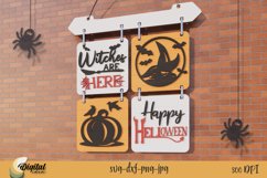 Halloween Hanging Interchangeable Signs. 3D Laser Cut Design Product Image 1