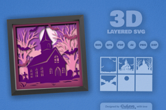 Halloween Abandoned Old Church Layered SVG Product Image 1