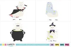 Halloween animal clipart in a soft kid friendly character style