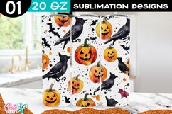 Halloween and Pumpkins Tumbler 20 Oz Wrap Sublimation PNG