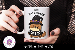 Halloween animal Cute Otters Kawaii cliart Trick or treat Product Image 2