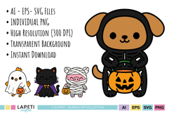 Halloween animal illustrations for scrapbook decoration