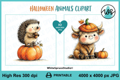 Halloween Animals Clipart | Cute Fall Animals Product Image 5